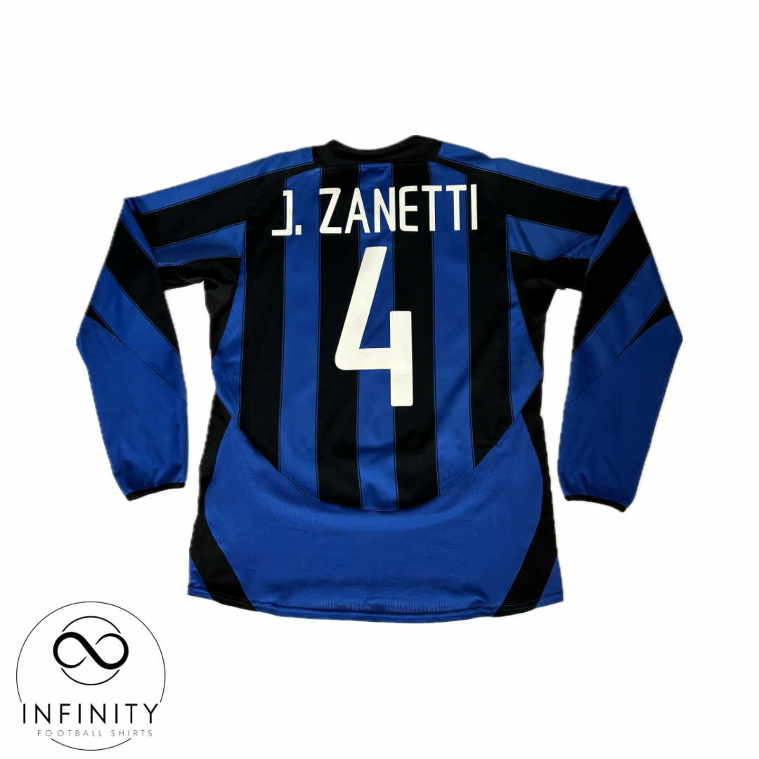 Inter Milan Home Shirt 2003/04 LS (M) J.Zanetti 4