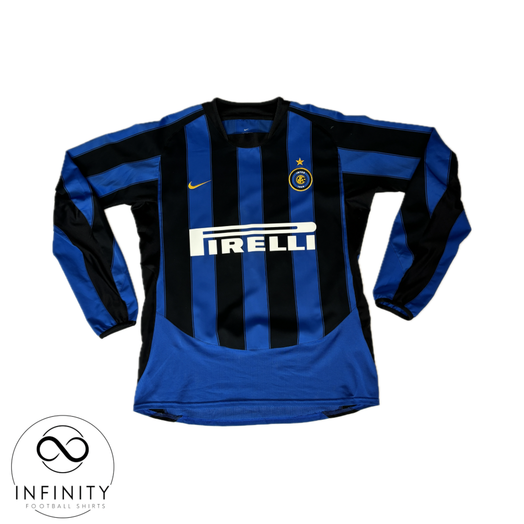 Inter Milan Home Shirt 2003/04 LS (M) J.Zanetti 4