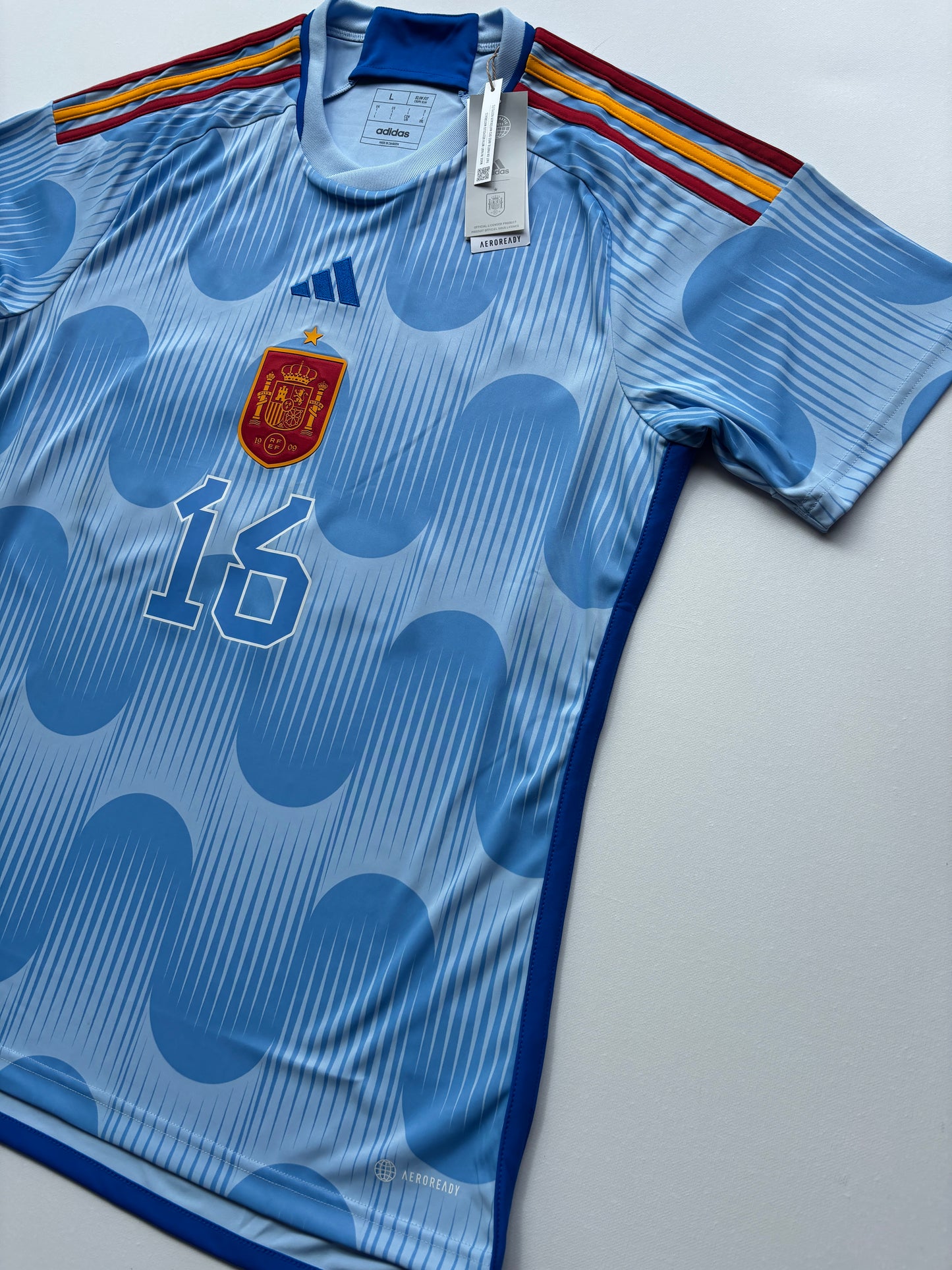 Spain Away Shirt 2022/23 (L) Rodri 16 BNWT