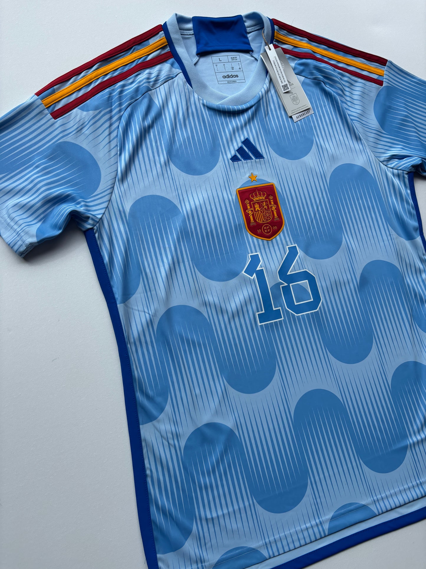 Spain Away Shirt 2022/23 (L) Rodri 16 BNWT