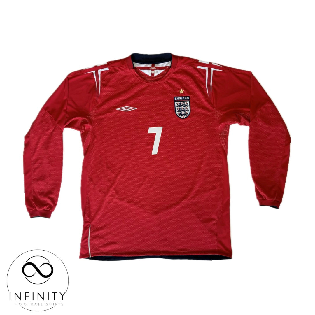 England Away Shirt LS 2004/06 (L) Beckham 7