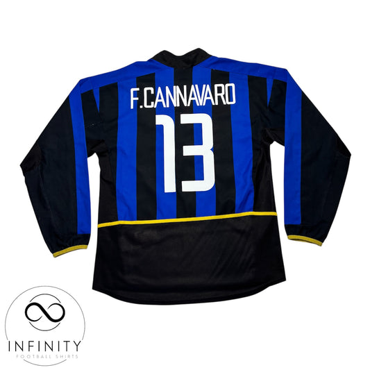 Inter Milan Home Shirt 2002/03 LS (L) F.Cannavaro 13