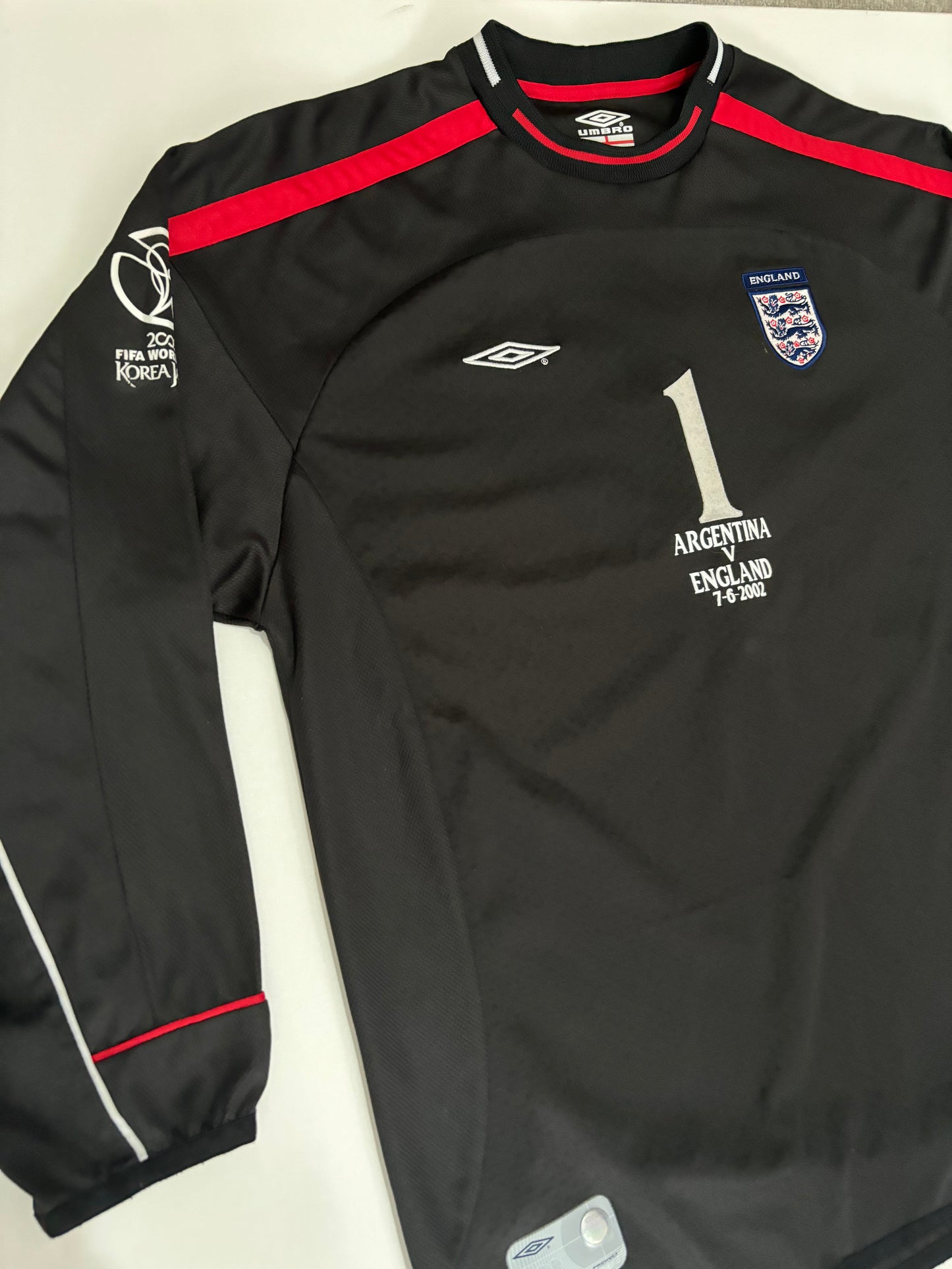 England Home Goalkeeper Shirt 2001/03 (M) Seaman 1