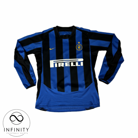 Inter Milan Home Shirt 2003/04 LS (M) J.Zanetti 4