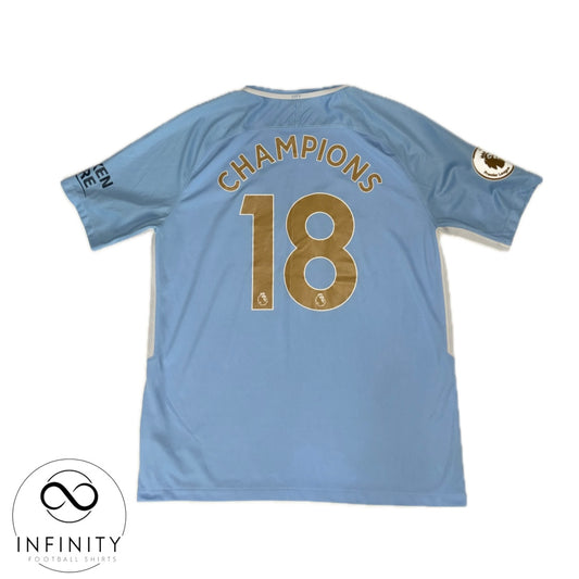 Manchester City Home Shirt 2017/18 (XL) Champions 18