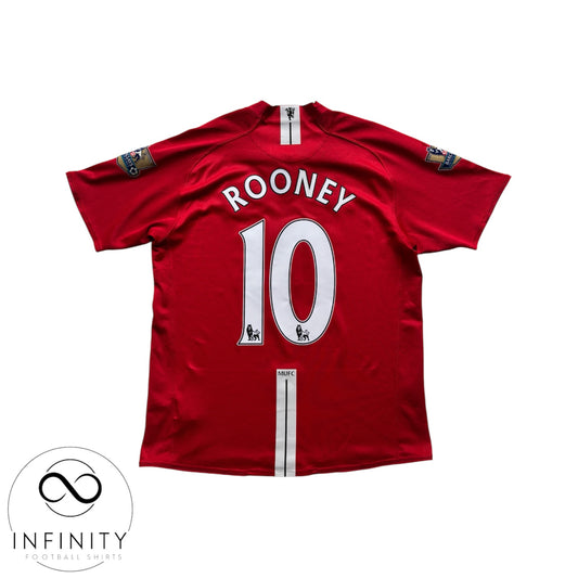 Manchester United Home Shirt 2007/08 (L) Rooney 10