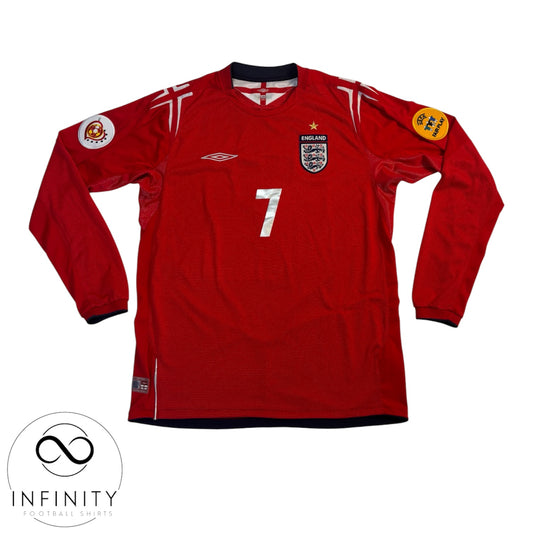 England Away Shirt LS 2004/06 (M) Beckham 7