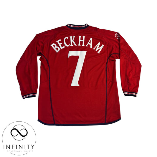 England Away Shirt 2002/04 LS (M) Beckham 7