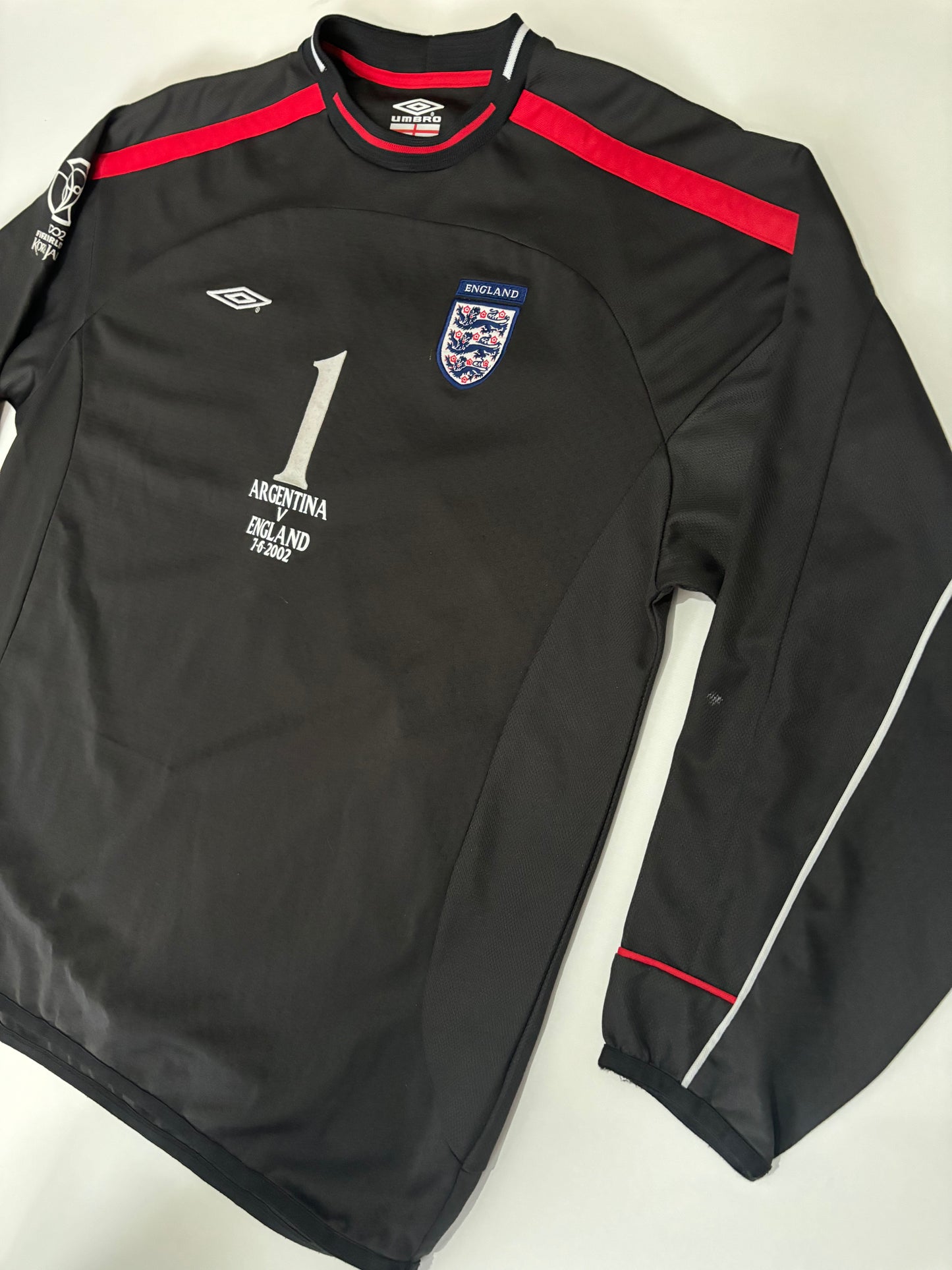 England Home Goalkeeper Shirt 2001/03 (M) Seaman 1