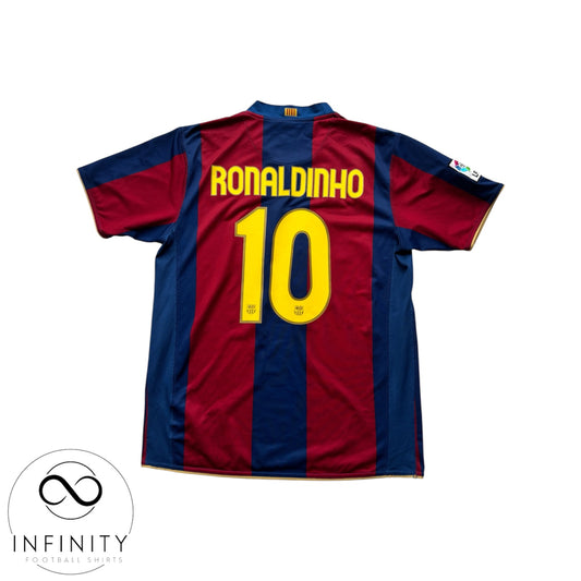 Barcelona Home Shirt 2007/08 (M) Ronaldinho 10