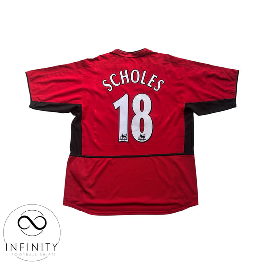 Manchester United Home Shirt 2002/04 (XL) Scholes 18